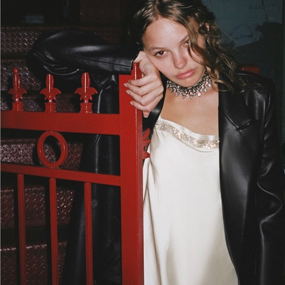 BNWT Zara Stain Effect Jewel Dress XS - Picture 6 of 6